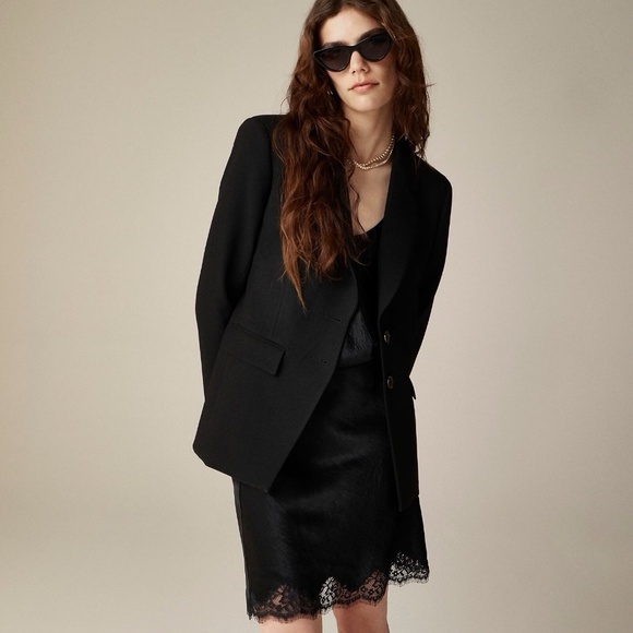 NWT!! J. CREW Madelyn Blazer Black Four-Season Stretch Solid Classic Size 4 - Picture 1 of 16